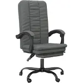 vidaXL Chaise de bureau avec fonction chaise longue Tissu gris foncé