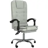 vidaXL Fauteuil de massage pliant Lumarko, gris clair, recouvert de velours