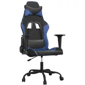 vidaXL Chaise de jeu noir et bleu similicuir