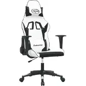 vidaXL Chaise de jeu blanc et noir similicuir