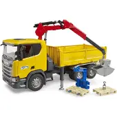 BRUDER Scania Super 560R Camion de chantier avec grue et 2 palettes