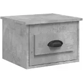 vidaXL Table de chevet murale gris béton 50x36x40 cm