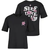 Miss Tee T-shirt 'Self Love Club' rose / rose ancienne / noir / blanc