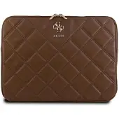 GUESS Manchon GUCS14ZPSQSSGW 14" brązowy/brown Quilted 4G (14"), Sac pour notebook, Marron