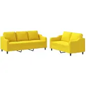 vidaXL Ensemble de canapés 2 pièces avec coussins Tissu jaune clair