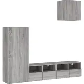DKD Home Decor meuble-paroi 4 pièces gris Sonoma Matériau dérivé du bois