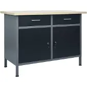 vidaXL Établi noir 120x60x85 cm acier