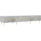 vidaXL Armoire TV gris béton 150x36x30 cm Bois composite