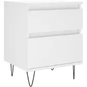 vidaXL Table de chevet Blanc 40x35x50 cm Bois d?ingénierie