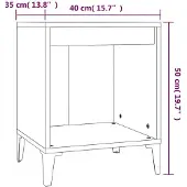 vidaXL Tables de chevet 2 pcs Blanc brillant 40x35x50 cm