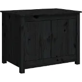 vidaXL Table basse noire 71x49x55 cm pin massif
