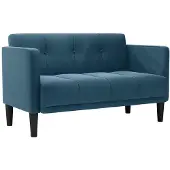 vidaXL Canapé deux places bleu 111 cm velours