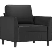 vidaXL Fauteuil noir 60 cm similicuir
