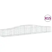 vidaXL Gabions avec arc surélevé 15 pcs. 400x50x40/60cm Fer galvanisé