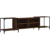 vidaXL Armoire TV marron imitation chêne 203x37x50 cm Matériau dérivé du bois