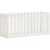 vidaXL Lit surélevé Design clôture à lattes Blanc 150x50x70 cm Pin massif