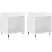 vidaXL Tables de chevet 2 pcs blanc brillant 40x35x50 cm