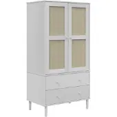 vidaXL Armoire SENJA aspect rotin blanc 90x55x175 cm bois de pin