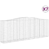 vidaXL Gabions avec arc surélevé 7 pcs. 400x50x140/160cm Fer galvanisé
