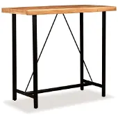 vidaXL Table de bar en bois massif d'acacia 120x60x107 cm