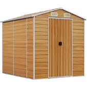 vidaXL Abri de jardin brun clair 191x215x198 cm Acier galvanisé