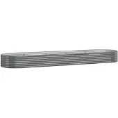 vidaXL Parterre surélevé Acier revêtu par poudre 396x100x36 cm Gris