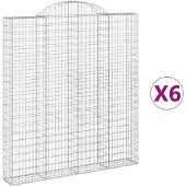 vidaXL Gabions avec arc surélevé 6 pcs. 200x30x220/240cm Fer galvanisé