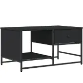 vidaXL Table basse noire 85,5x51x45 cm Bois composite