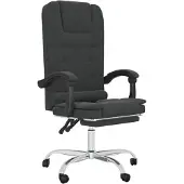 vidaXL Chaise de bureau avec fonction massage Noir similicuir