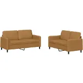 vidaXL 2-pc. Ensemble de canapé velours marron