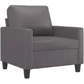 vidaXL Fauteuil gris 60 cm similicuir