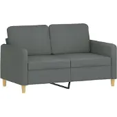 vidaXL Canapé à 2 places Gris foncé 120 cm Tissu