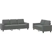 vidaXL Ensemble de canapés 2 pièces gris foncé Tissu