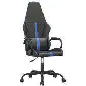vidaXL Chaise de jeu noir et bleu similicuir