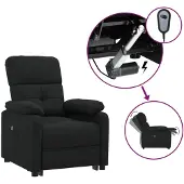vidaXL Fauteuil relax électrique noir tissu