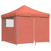 vidaXL Tente de réception pliante Pop-Up avec 4 panneaux latéraux rouge terracotta