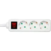 Deltaco multiprise avec mise à la terre, 1xCEE 7/7, 3xCEE 7/3, fusible enfant, 5m - blanc