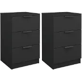 vidaXL Tables de chevet 2 pcs noir 40x36x65 cm