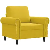 vidaXL Fauteuil jaune 60 cm velours