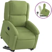 vidaXL Fauteuil relax releveur vert clair velours