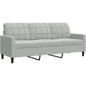 vidaXL Canapé à 3 places Gris clair 180 cm Velours