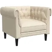 vidaXL Fauteuil Chesterfield lin