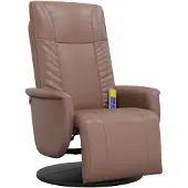 vidaXL Fauteuil de massage avec repose-pieds Marron Similicuir