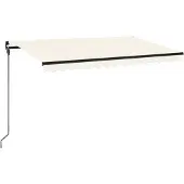 vidaXL Store banne rétractable avec LED 450x300 cm Crème