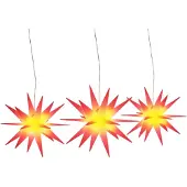 vidaXL Étoiles de Noël LED 3 pcs. Pliable Rouge