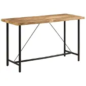 vidaXL Table de bar 180x70x107 cm bois massif mangue et fer