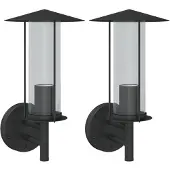 vidaXL Lampes murales d'extérieur 2 pcs. noir acier inoxydable