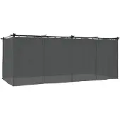 vidaXL Pavillon avec rideaux Anthracite 6x3 m Acier