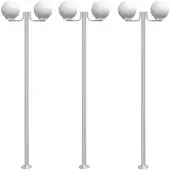vidaXL Lampes d'allée 3 pcs. argent 215 cm acier inoxydable