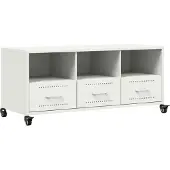 vidaXL Armoire TV blanche 100,5x39x43,5 cm Acier